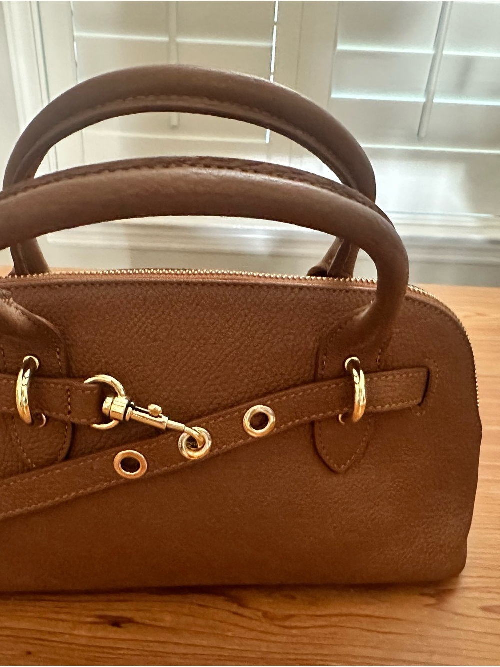 Brown Leather Top-Handle Women's Handbag from Italy